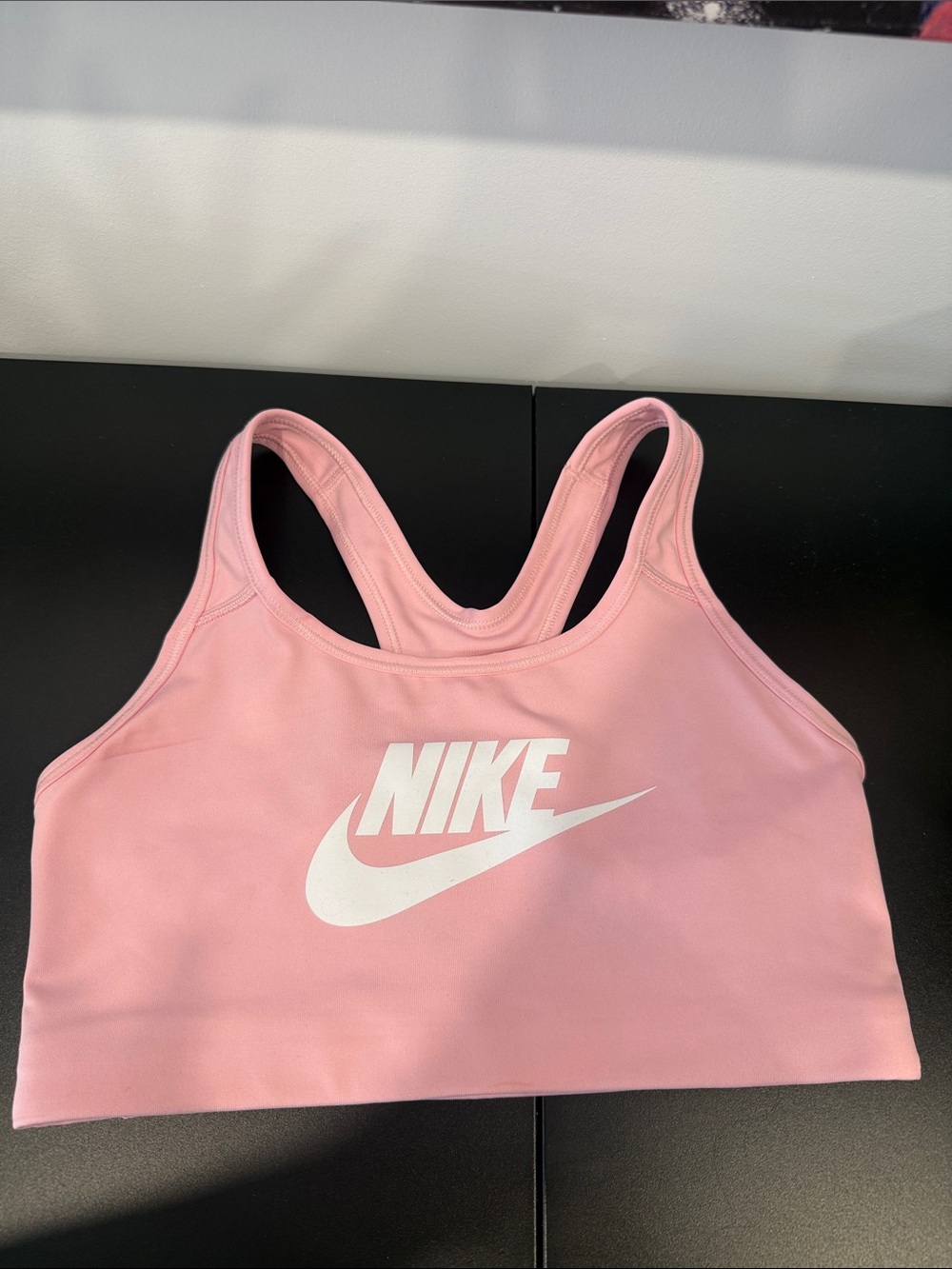 Nike Pink Logo Racerback Sports Bra